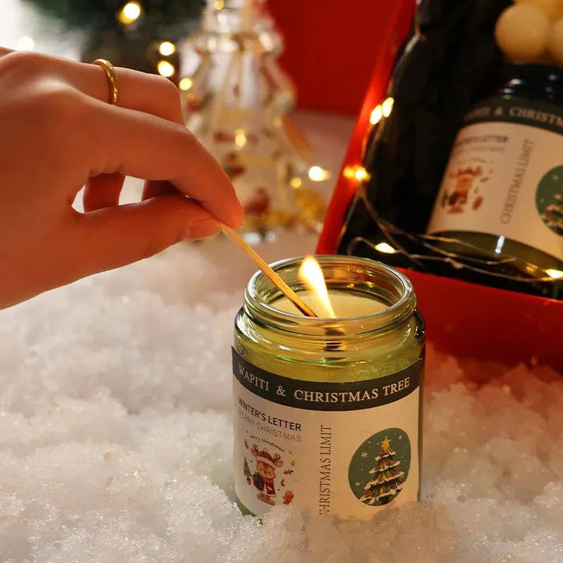 wholesale Christmas holiday aromatherapy candle gift box indoor bedroom long-lasting time fragrance air freshener ornaments gift