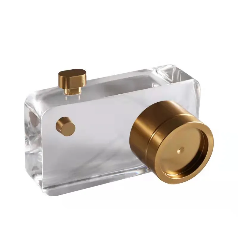 2022 guangzhou home interior desk metal decoration accessories modern luxury decor for home furnishing crystal ornaments camera