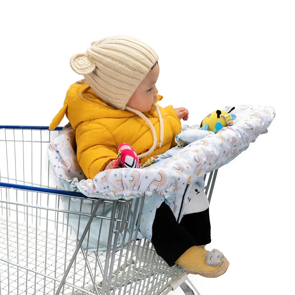 Compact Baby Shopping Cart Cover & High Chair Cover with Customized Color Patterns & Extra Pouches