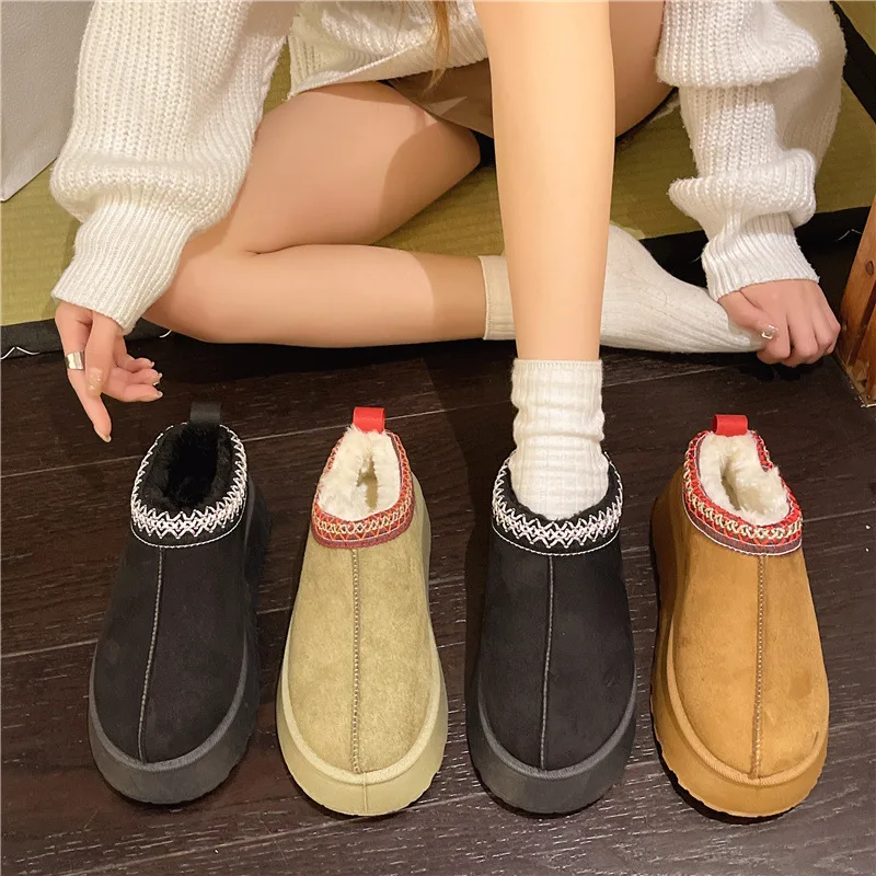 Snow boots for women in winter new fashion toe-toe slippers platform thick-soled warm cotton shoes for women wholesale