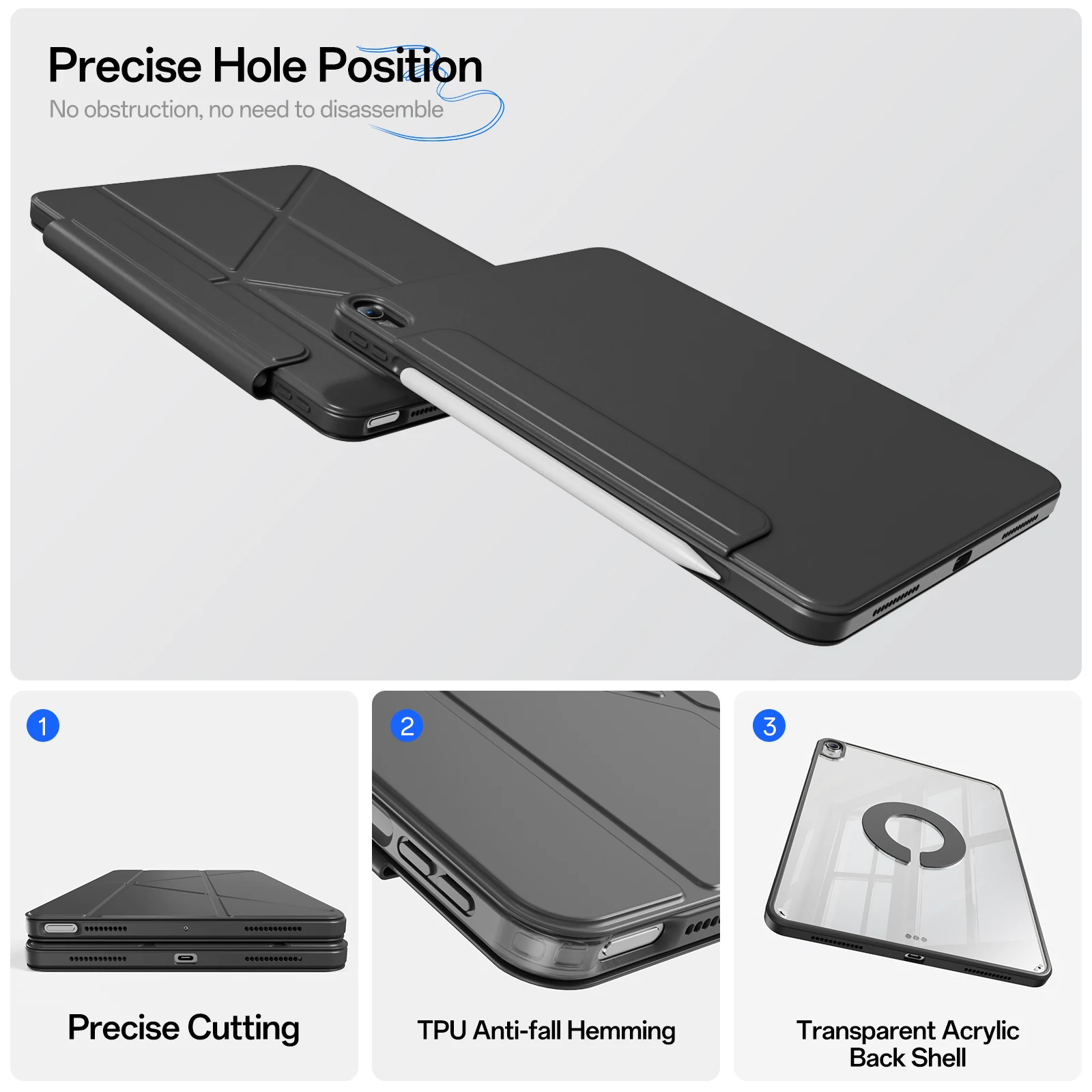 New Arrival Lightweight PU Leather Protective Cover Ultra Thin Book Folio Cover for ipad mini 7 case 2024