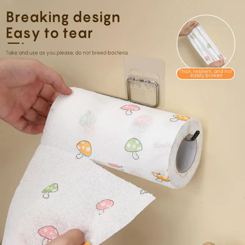 Kitchen Magic Disposable Lazy Non-Woven Cloth Thickened Scouring Pad Dry And Wet Dual-Use Tear Away Microfiber Towel Cloths Roll