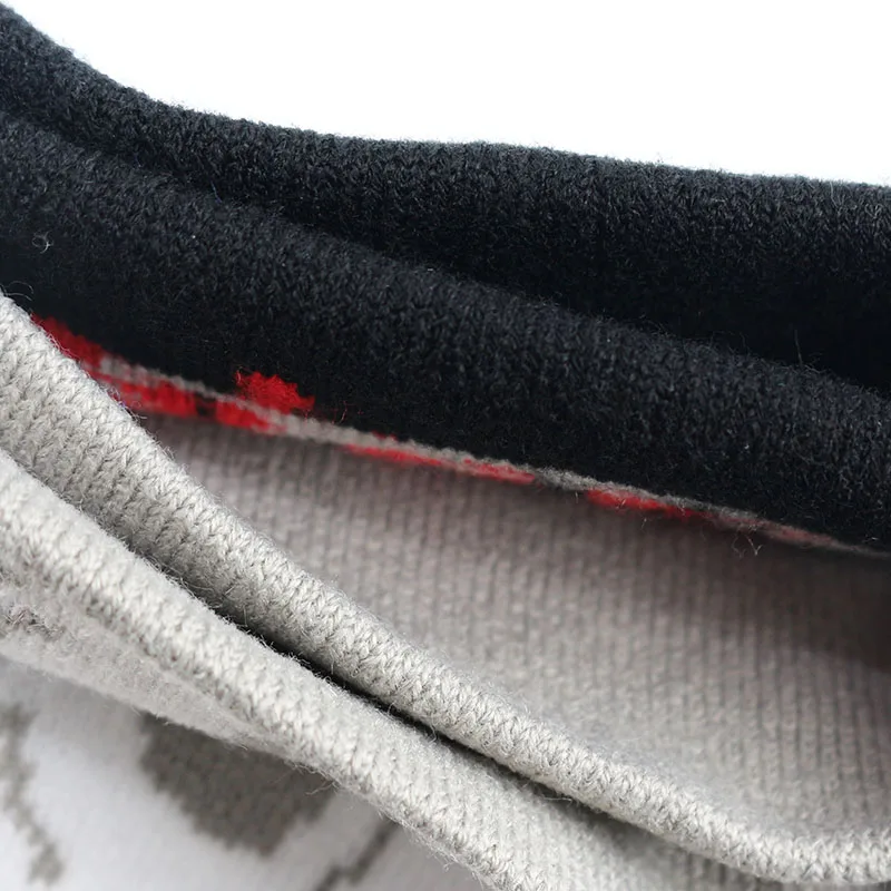 HK34 2024 Fashion Winter Hat customizable beanie hat purple plain jacquard logo letter knit Cuffless beanie hat caps for women