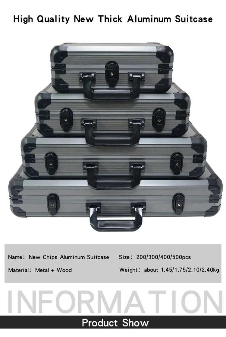 Оптовая продажа, казино, Техасский Холдем, 14 г, глиняный Алюминиевый Чемодан, набор покерных чипов 500 для игры в покер