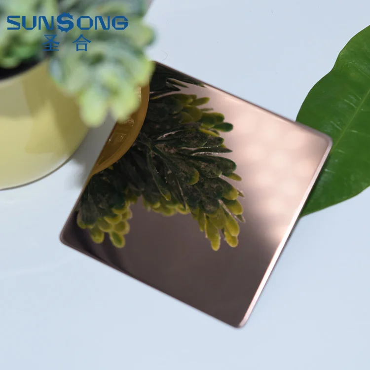 China manufacture new design gold rose 4* 8 stainless steel sheets plate board for decoration