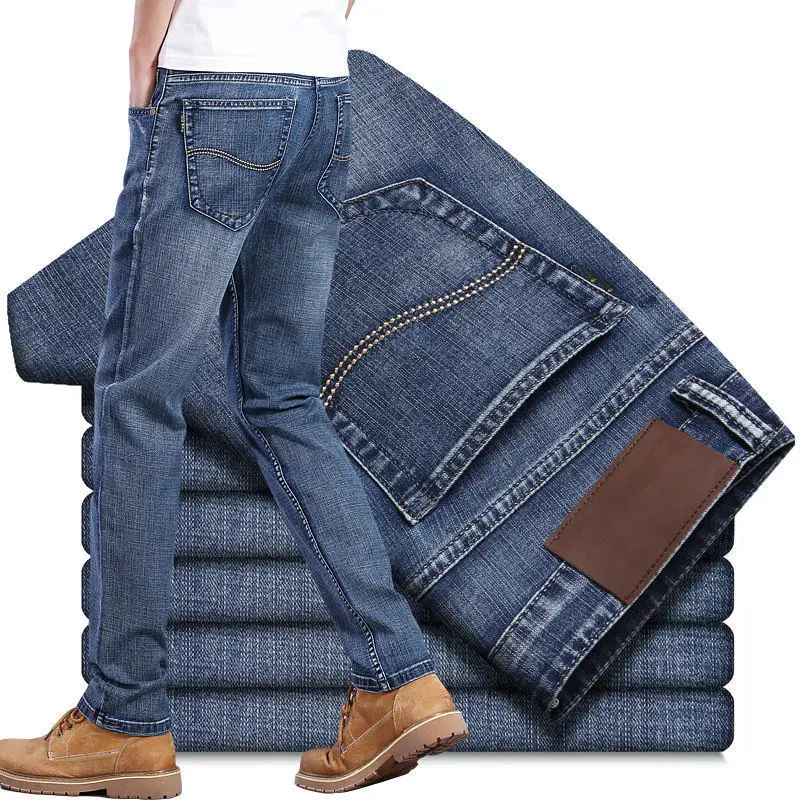 Business Ready Factory Wholesale Straight Tube Jeans Mens Casual Stretch Fashion jeans