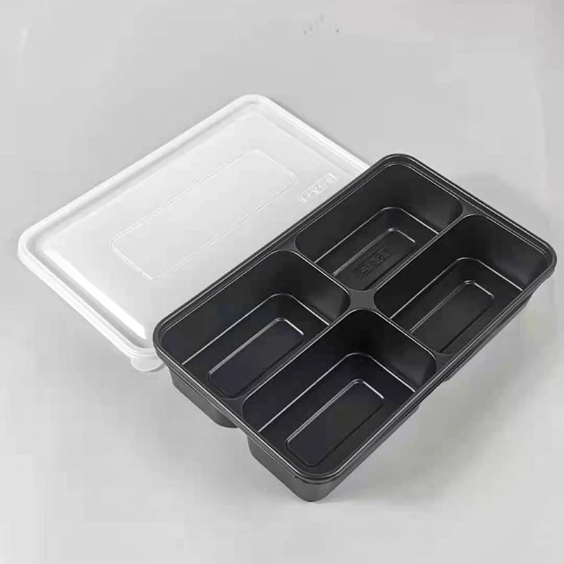 2 3 4 compartment lunch box disposable fast food packaging box plastic container for food Thickened and Large Capacity