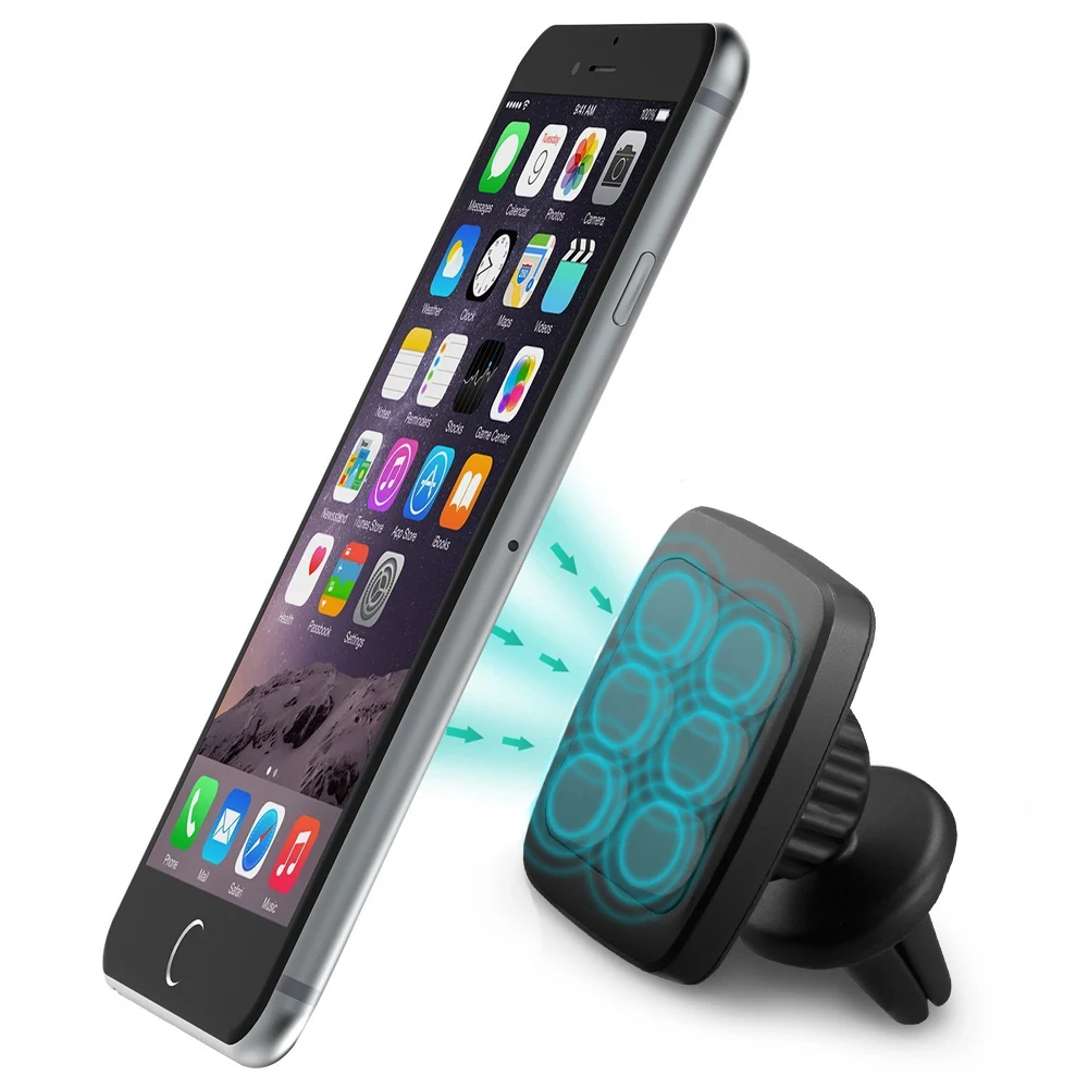 
Factory Price 2021 phone accessories universal 2 In 1 360 Degree Rotation Car Air Vent Mount Mobile Phone Magnet Holder 