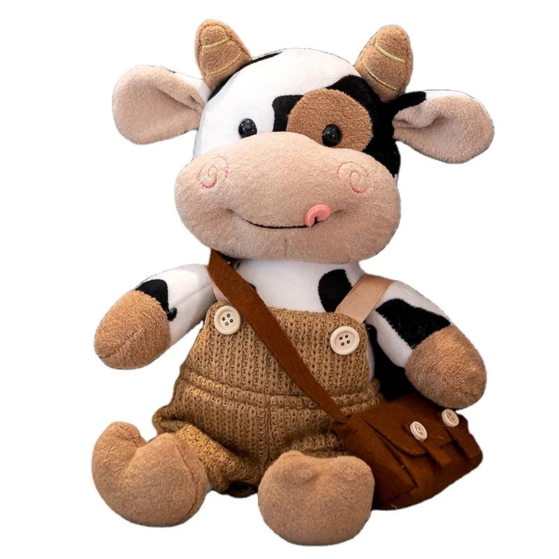 New 30cm Cow Plush Toy Hubby Cattle Stuffed Animal Tos Soft Cow Plush Black White Cow Stuffed Plushies Christmas
