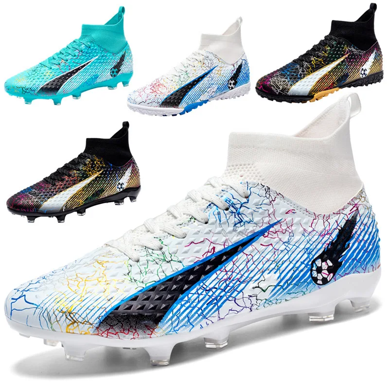 Wholesale Hot Selling Large Size High Top Long Broken Nails Training Sports Football Shoes  Boots for Men Football for Kids