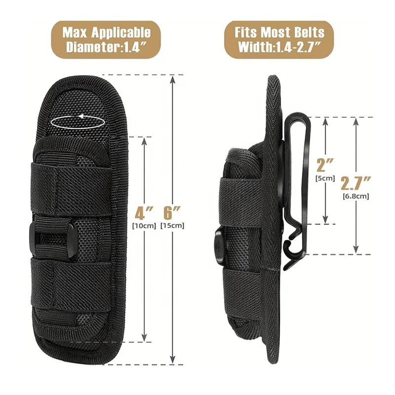Tactical Smartphone Holster Molle Flashlight Pouch Holster Case Gadget Attachment Belt holder Waist Bag Hunting Light Holster