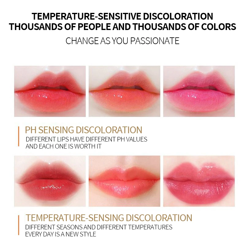 OEM 3 Crystal Flower Jelly Lip Balm with Gold Foil PH Temperature Color Change Non-stick Cup wholesale Lipstick