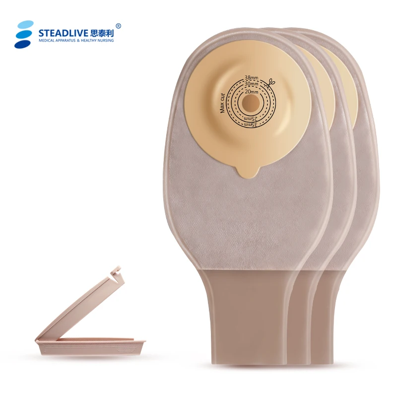 Convex Baseplate Ostomy Stoma Bag with Anit-backflow Ce Surgical Supplies Medical Materials & Accessories 3 Years Class I 400ml