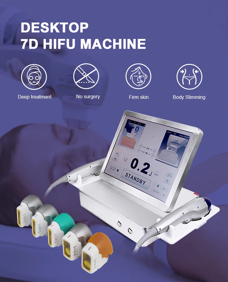7d Korea Technology Best selling Portable Face Lifting Wrinkle Removal Hifu 7d Beauty Machine