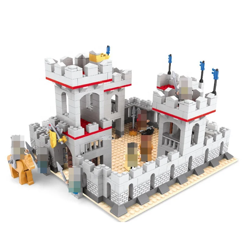 Creative Model Medieval Castle&Chessboard Building Blocks Sets  With Figures 1000+pcs Bricks DIY Assembly Building Games For 6+