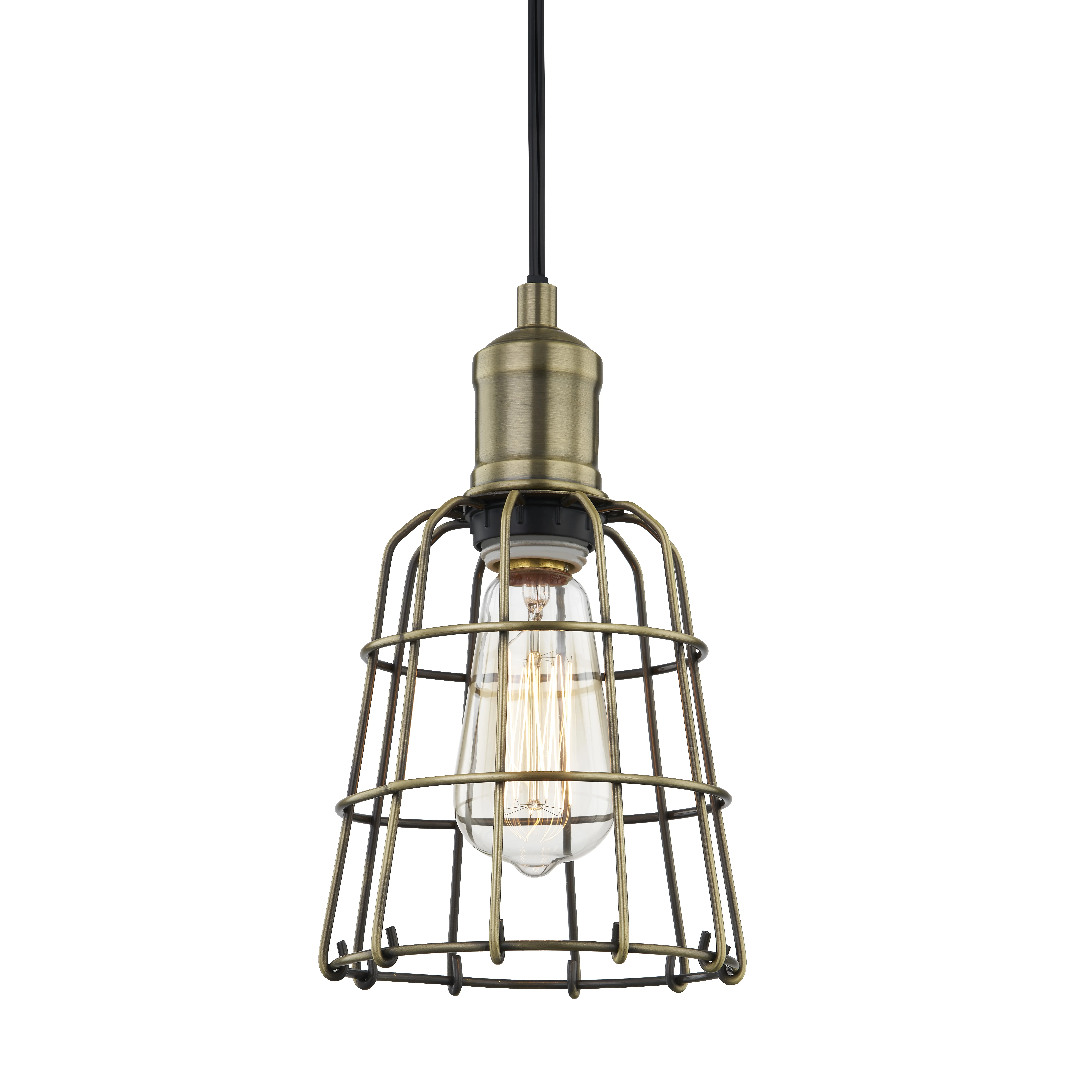 Retro industrial birdcage simple brass color wrought iron creative unique chandelier lampshade