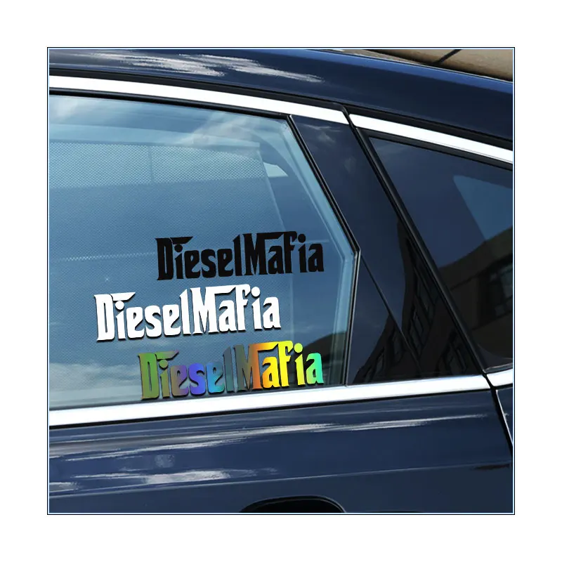 Diesel Mafia Black Reflective Trim Vinyl Car Stickers Decals Funny Cars Logo and Letter Body Stickers for Cars