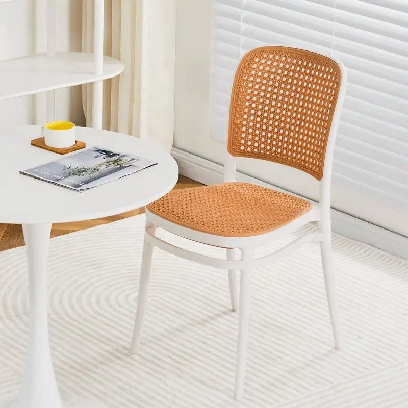 Новое поступление, кафе, ресторан, мебель из ротанга, пластиковые стулья из ротанга, штабелируемые прочные обеденные стулья из ротанга