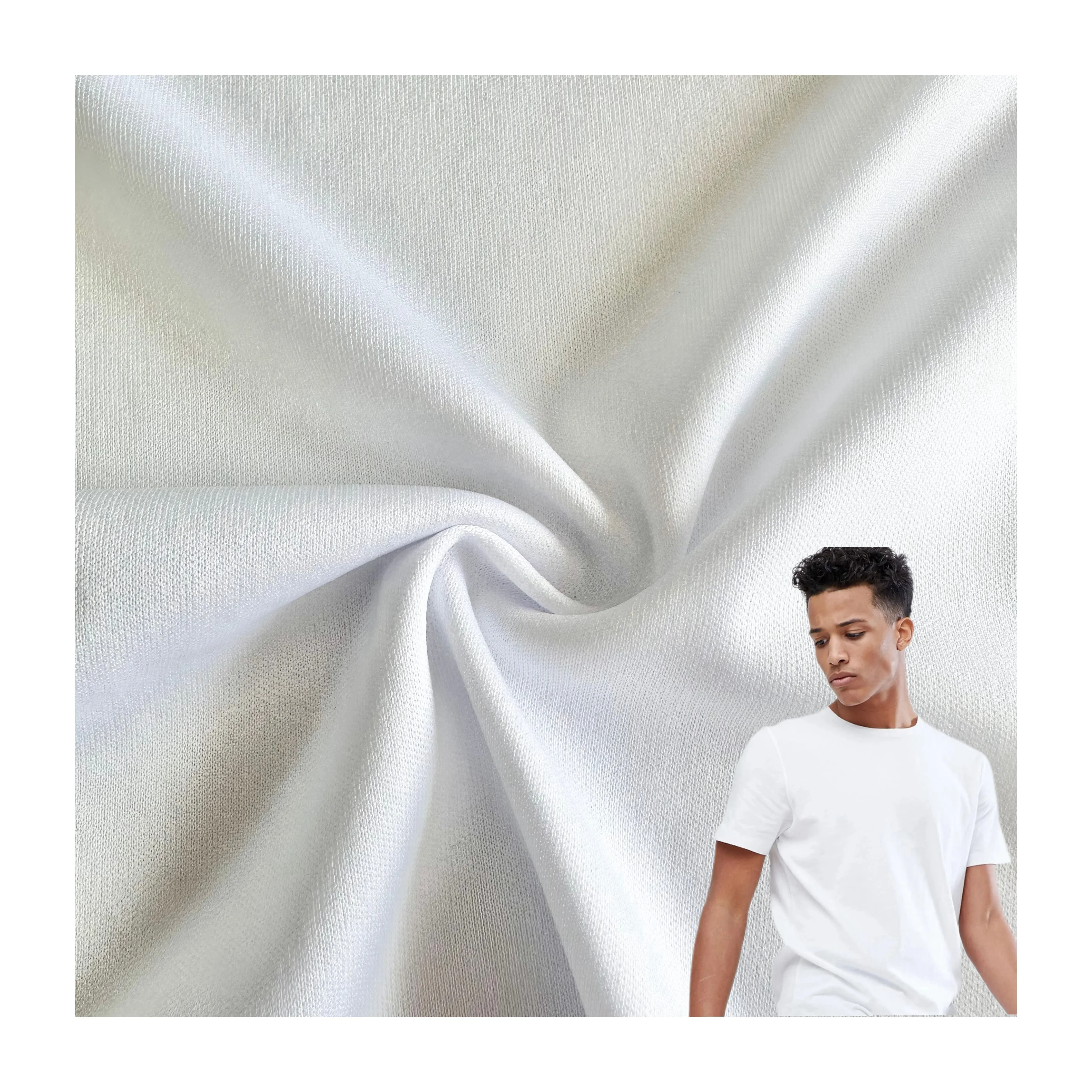 100% Polyester Dyed Knitted Polydex Fabric Sublimation Jersey Solid Interlock White Knit Fabric Sublimation for Printing