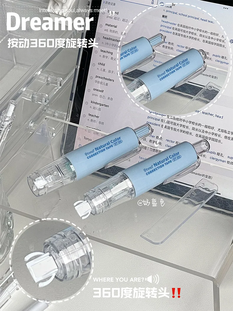 Wholesale Stationery Manufacturer Creative Replaceable Press Whiteout Student Correction Tape Pen with Replace Core