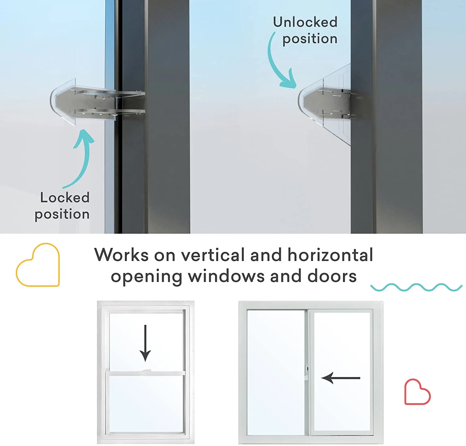 Multifunction Folding Child Proofing Safety Products Baby Furniture Sliding Glass Door Window Lock