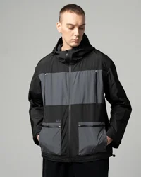 OEM пользовательская уличная одежда на молнии свободная нейлоновая цветная блокированная ветровка куртка унисекс спортивная мягкая для мужчин