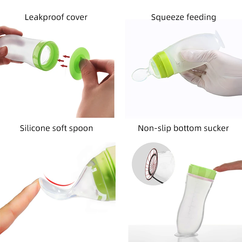 Amazon Hot Sale Comotomo Baby Bottles 6 Months Plus Feeding Bottle Spoon