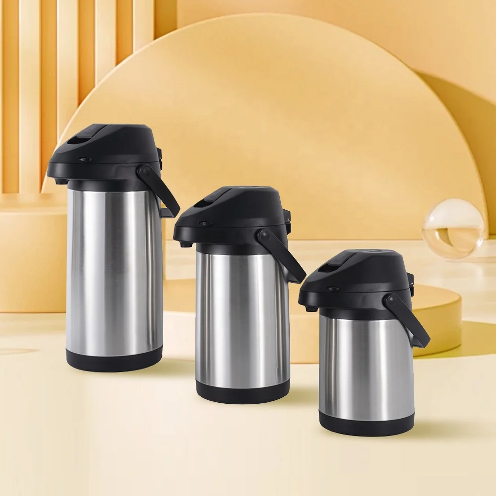 Custom logo Large Capacity 5 Litre Stainless Steel Water Jug Thermos Vacuum Coffee Tea Pumps Airpot Flask Pot For Home Use