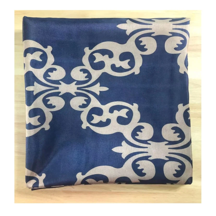 Polyester Printed Doupion Fabric Good Drapery Imitation Silk Fabrics For Home textile