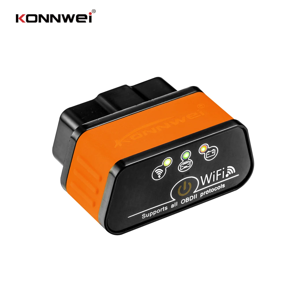 Wifi-сканер KONNWEI KW903 Elm327 Obd2 считыватель кодов неисправностей автомобильный диагностический сканер оранжевого и черного