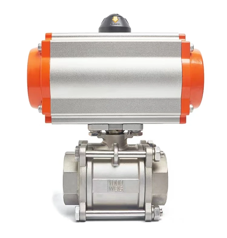 Pneumatic Ball Valve Q611F-16P Pneumatic 304  316 Stainless Steel Three-piece High Temperature Steam Ball  Valve