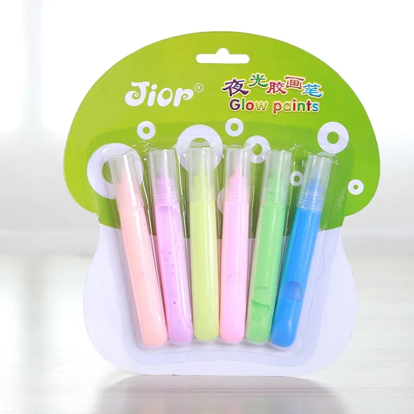 Wholesale 3D Permanent 6pcs 10ml  glow textile paint fabric paint