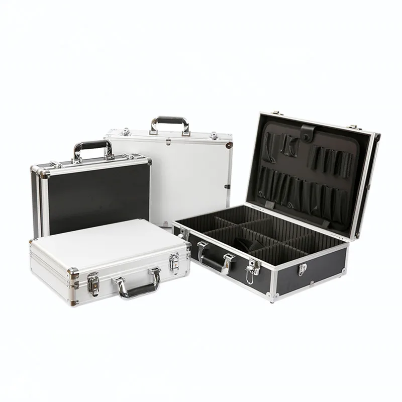 Silver Brushed Aluminum Hard Briefcase