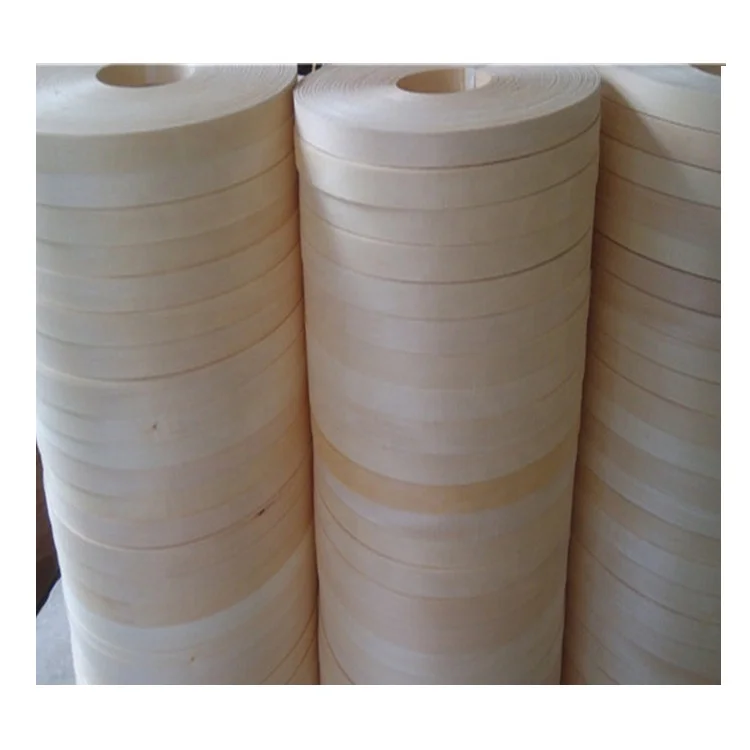 Custom PVC Natural Edge strip wood Veneer Tape And UV Edge Banding Veneer rolls
