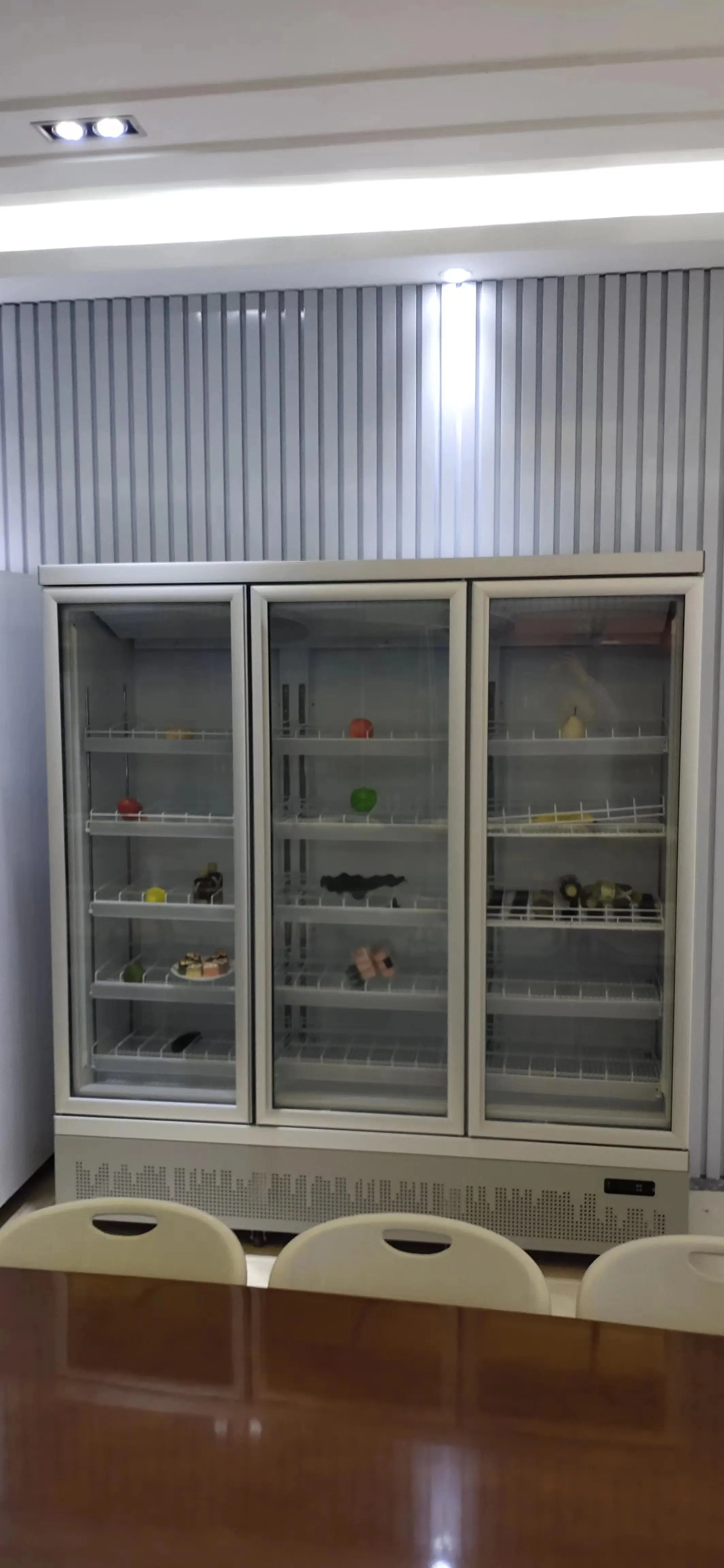 commercial glass 3 door refrigerator  freezer