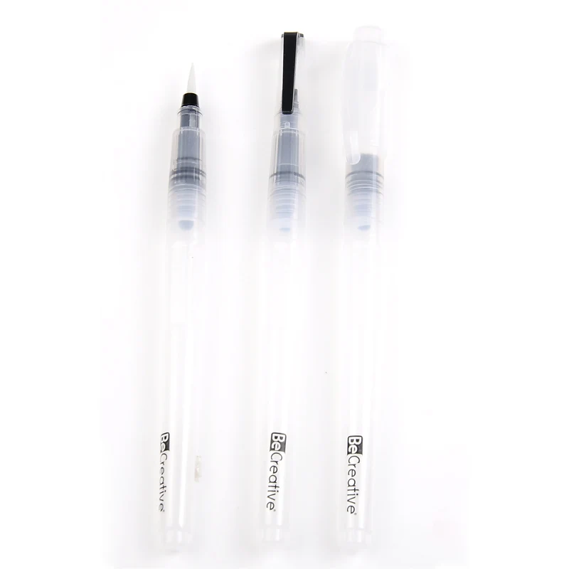 Portable refillable empty nylon water brush pen for watercolor  paintbrush