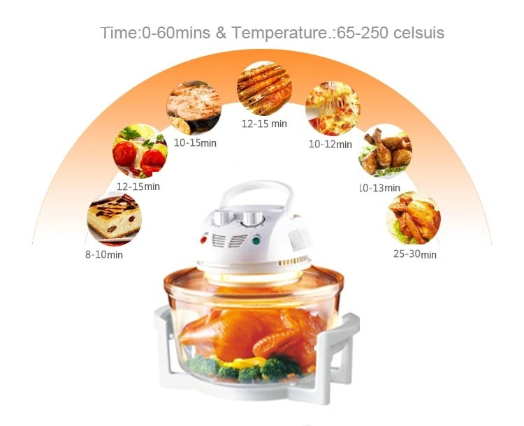 2021 1400W 250 degree electric pizza heating halogen oven home choice turbo chef glass convection oven turbo oven