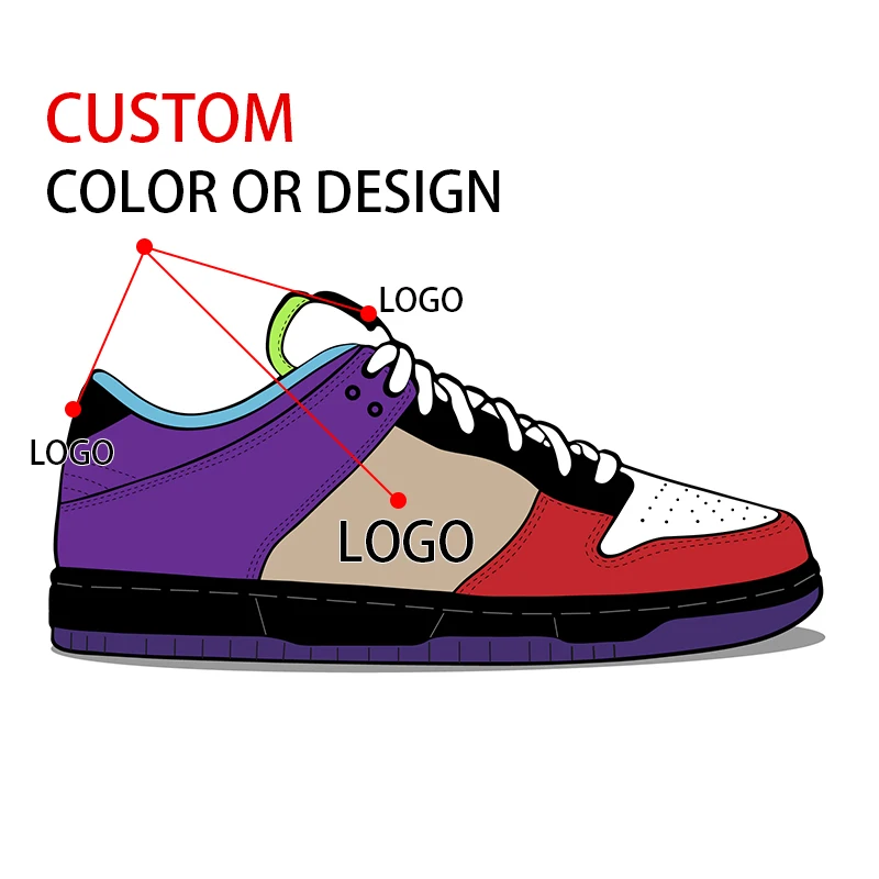 Original Customize Men Blank Skateboard Manufacturer Cheap Inflatable NK Custom SB High Low Cut Sole Leather Sneaker Shoes