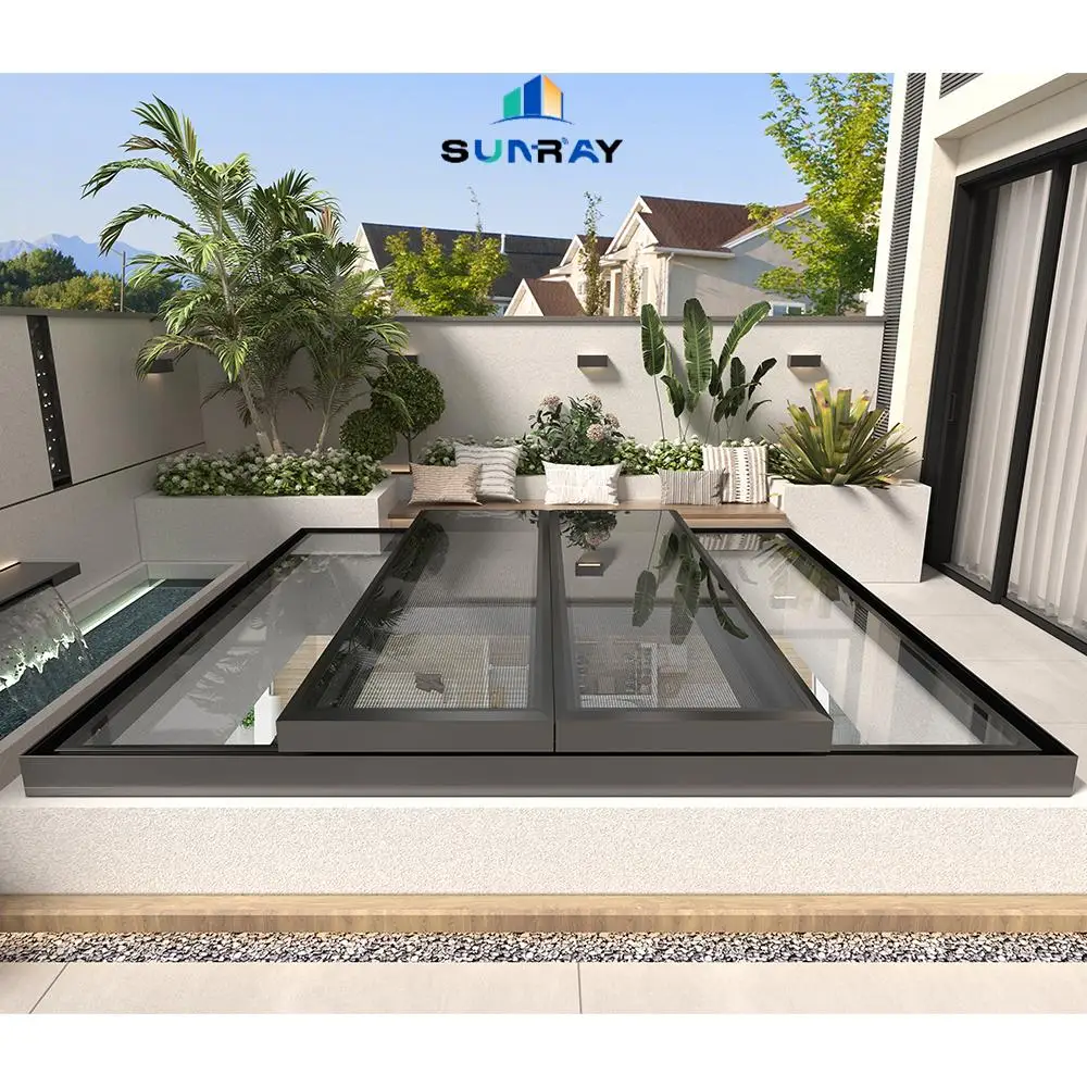 High Quality Living Room Interior Sliding Doors Windows Clear Glass Easy to Use Electric Manual Aluminum Frame PVC Acrylic Sail