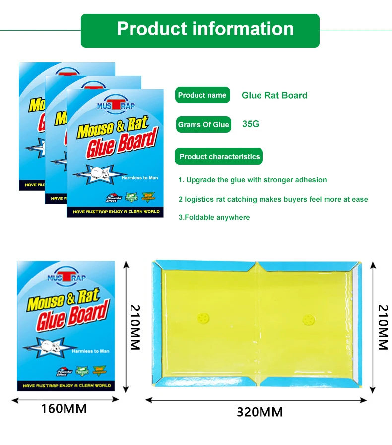 Mouse killer trap paper sticky glue board pest sticker repellant control glue mouse traps mouse trap sticky pad