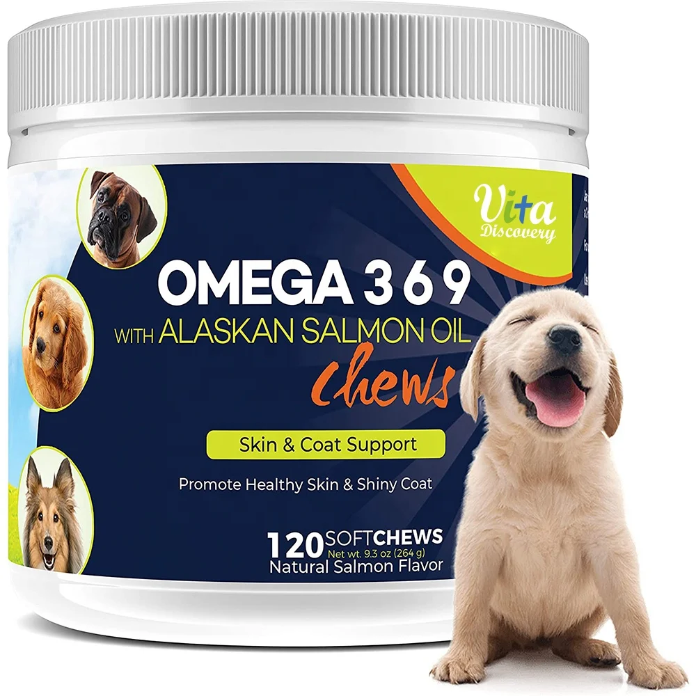 120 мягкие жевательные собачьи лакомства богатые в Омега 3 Рыбное масло добавка натуральные EPA & DHA жирные кислоты для кожи и пальто