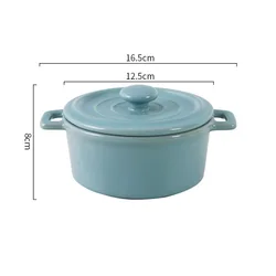 Wholesale low price colorful glazed ceramic stew pot restaurant kitchen casserole with ceramic lid
