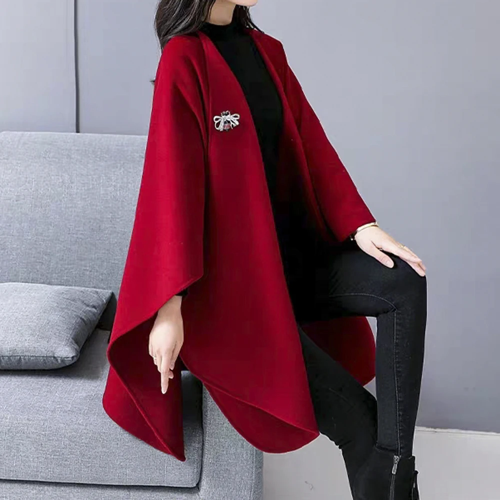 Knit Wool Poncho Women Knitted Warm Cape women poncho Knitted Poncho