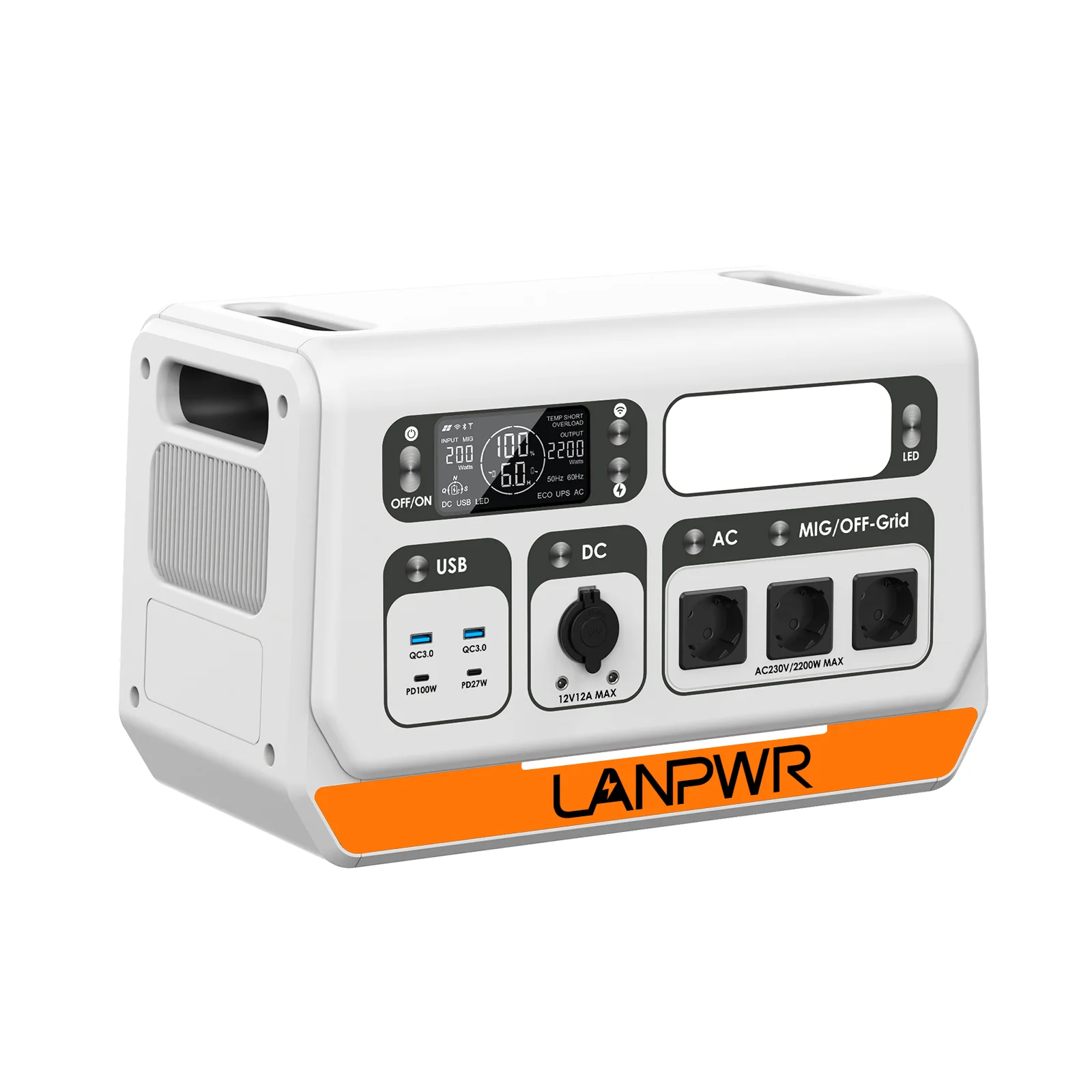 2200W 2048Wh On&off-grid Balcony Battery Storage System Solar Generator Portable Power Station with VDE Certificate