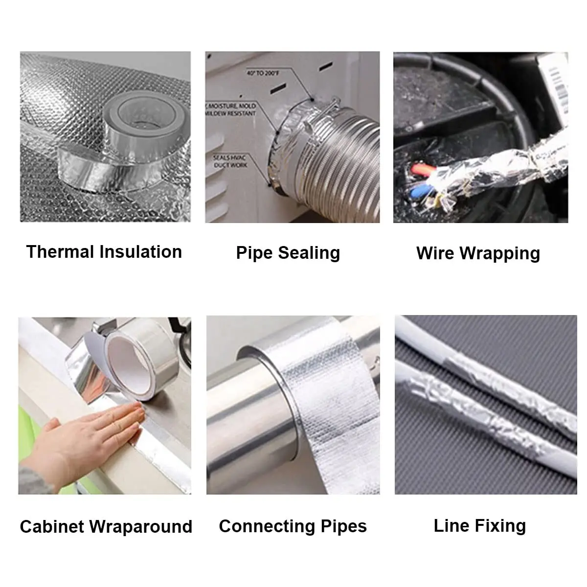 Sliver Reinforced Aluminum Foil Tape waterproof for roof repairing, high temperature Resistant thermal conductive aluminum tape