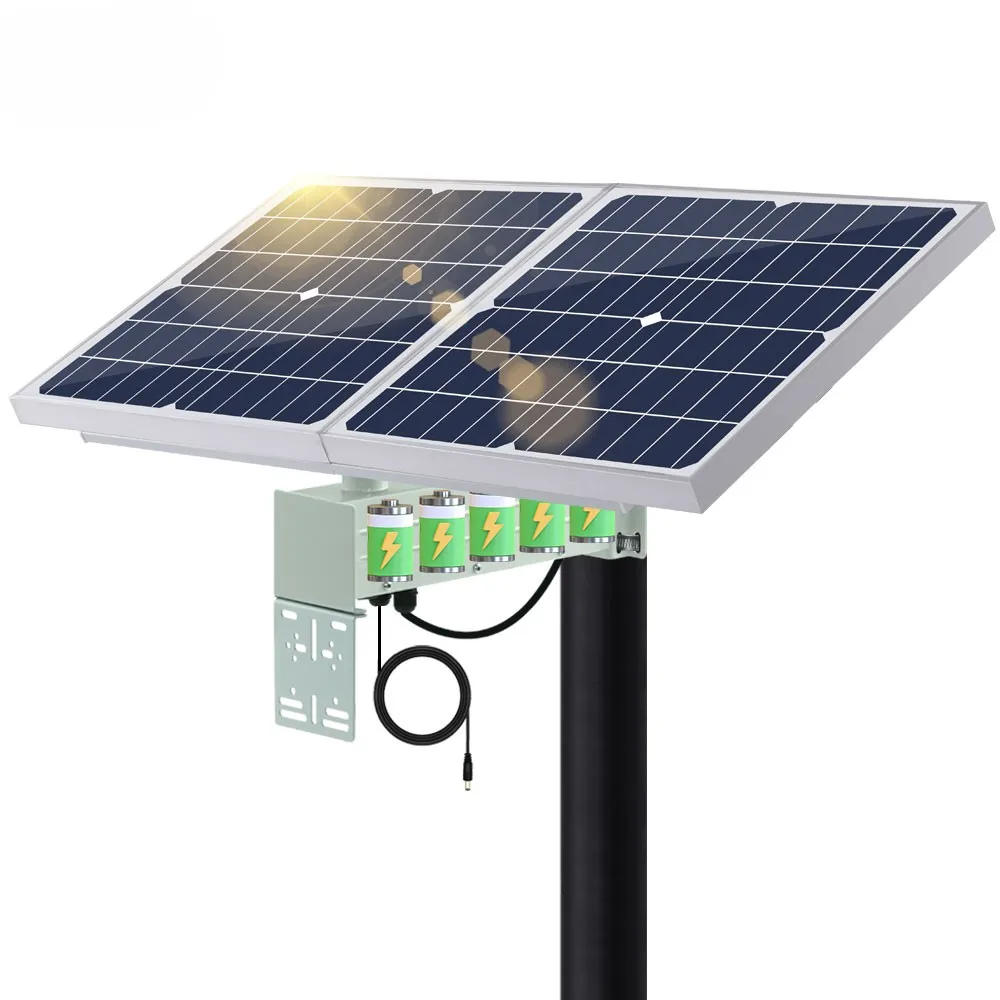 CE RoHS 30W Mono Solar Panel 30Ah LifePO4 battery DC12V 2A 5 years warranty IP67 Solar Energy System for CCTV Camera