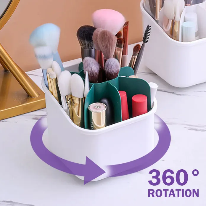Wholesale Desktop Household Goods Makeup Brush Organizer Bucket Rotary Pen Holder Acrylic Box Cosmetic Storage Box Transparent