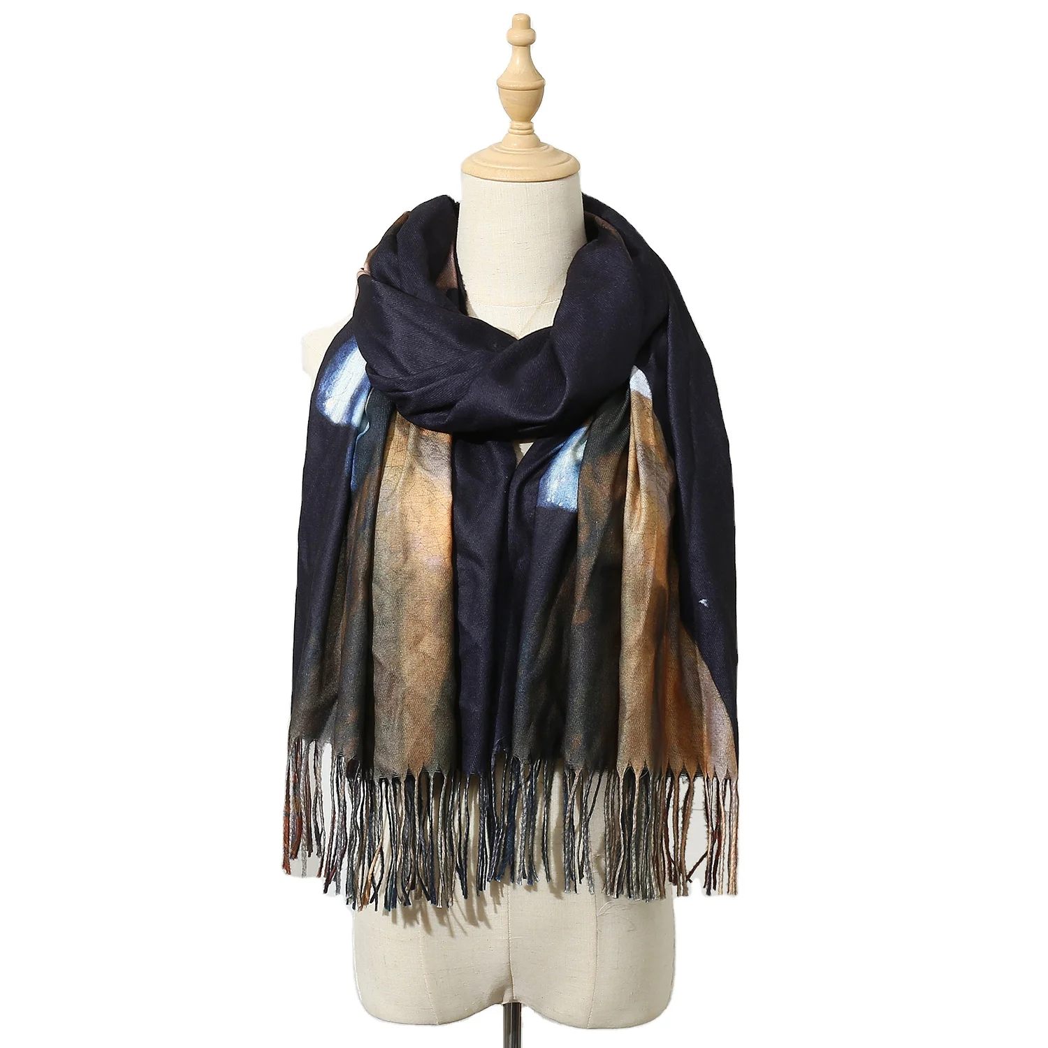 Женский длинный шарф из искусственного кашемира