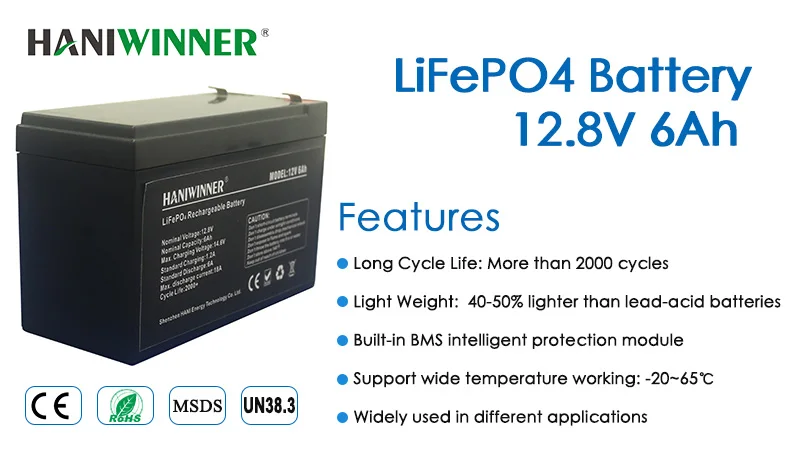 Small Size Rechargeable 12.8V 6Ah 12V 32700 Battery Cells Lithium Iron  Phosphate Batterie Lithium Ion Battery