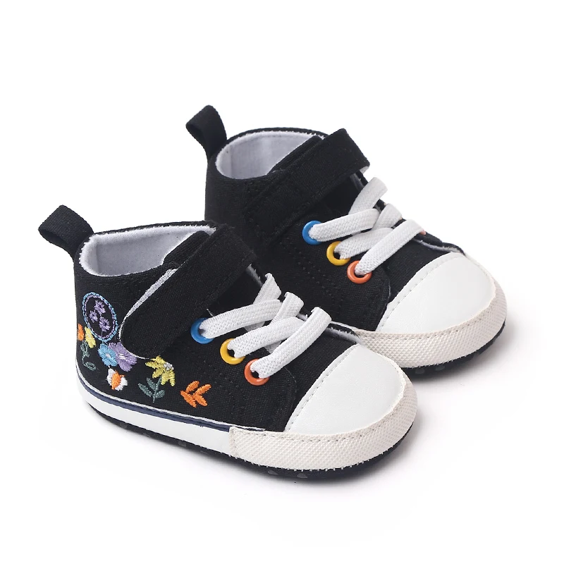 New Arrival Baby Girls Shoes Fashion Trend Embroidery Baby Canvas Shoes 2022